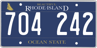 RI license plate 704242