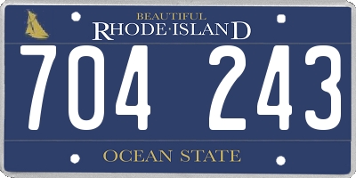 RI license plate 704243