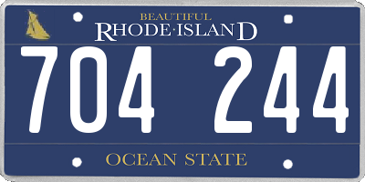 RI license plate 704244