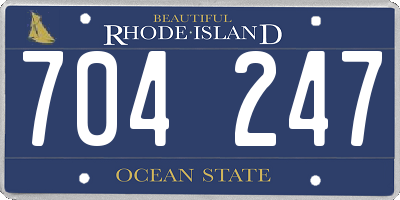 RI license plate 704247
