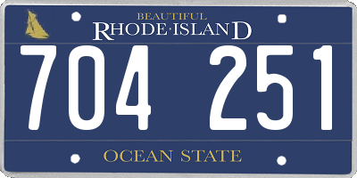 RI license plate 704251