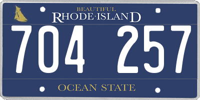 RI license plate 704257