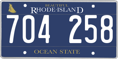 RI license plate 704258