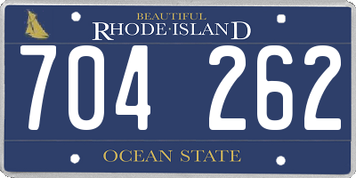 RI license plate 704262