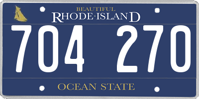 RI license plate 704270