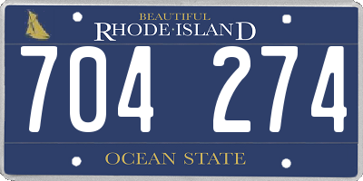 RI license plate 704274