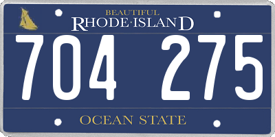 RI license plate 704275
