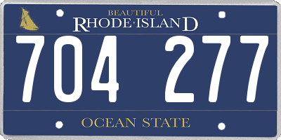 RI license plate 704277