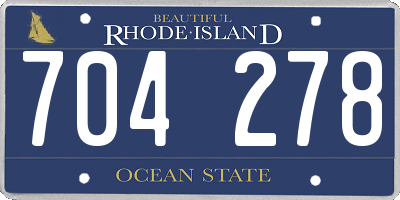 RI license plate 704278