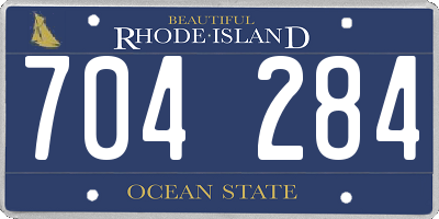 RI license plate 704284