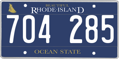 RI license plate 704285