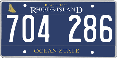 RI license plate 704286