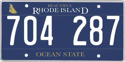 RI license plate 704287
