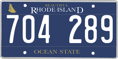 RI license plate 704289