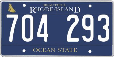 RI license plate 704293
