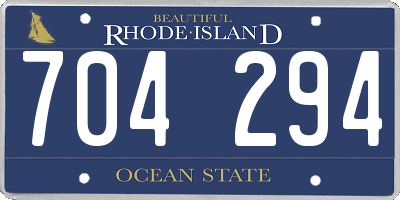 RI license plate 704294