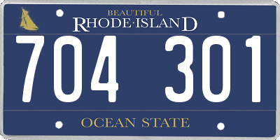 RI license plate 704301