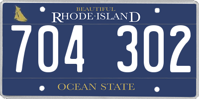 RI license plate 704302