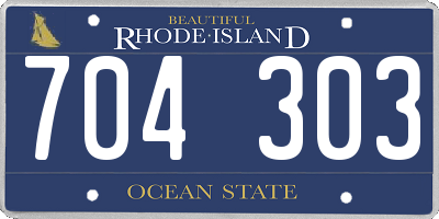 RI license plate 704303