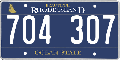 RI license plate 704307