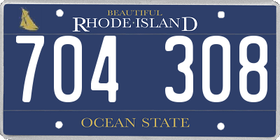 RI license plate 704308