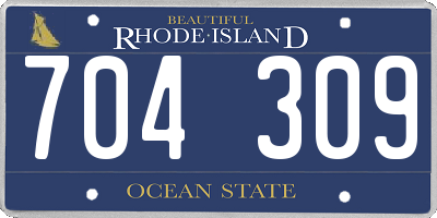 RI license plate 704309