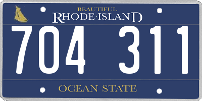 RI license plate 704311