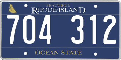 RI license plate 704312