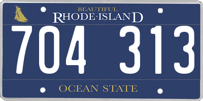RI license plate 704313
