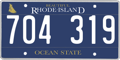 RI license plate 704319