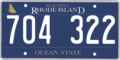 RI license plate 704322