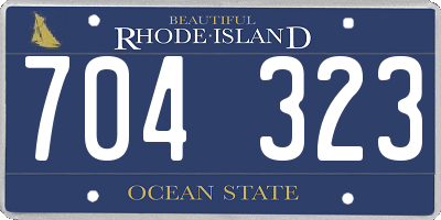 RI license plate 704323