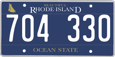 RI license plate 704330