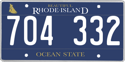 RI license plate 704332