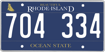 RI license plate 704334