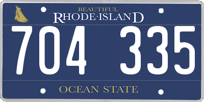 RI license plate 704335