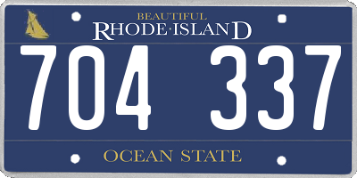 RI license plate 704337