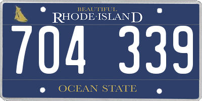 RI license plate 704339