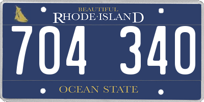 RI license plate 704340