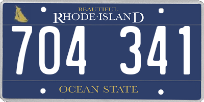 RI license plate 704341