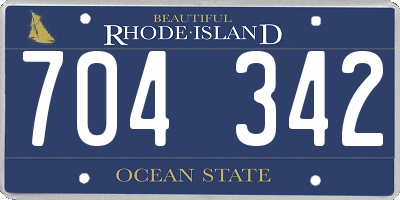 RI license plate 704342
