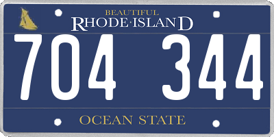 RI license plate 704344