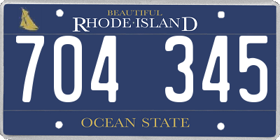 RI license plate 704345