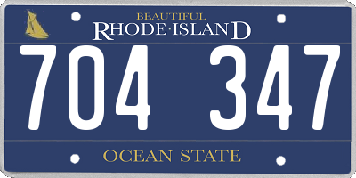 RI license plate 704347