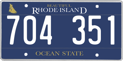 RI license plate 704351