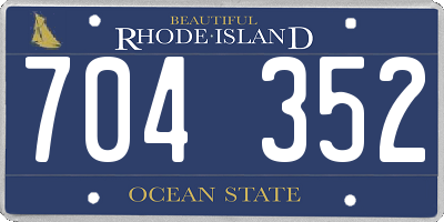 RI license plate 704352