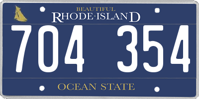 RI license plate 704354