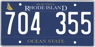 RI license plate 704355