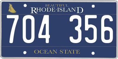 RI license plate 704356