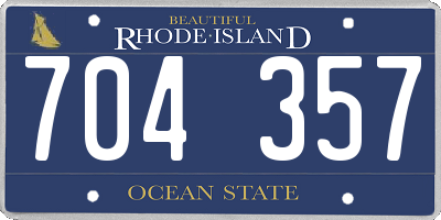 RI license plate 704357